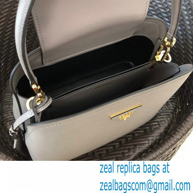 Prada Medium Saffiano Leather Matinee Bag 1BA282 Gray 2020