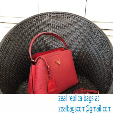 Prada Medium Saffiano Leather Matinee Bag 1BA282 Red 2020