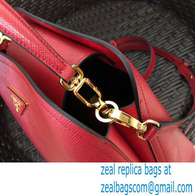 Prada Medium Saffiano Leather Matinee Bag 1BA282 Red 2020