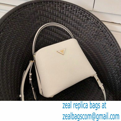 Prada Medium Saffiano Leather Matinee Bag 1BA282 White 2020