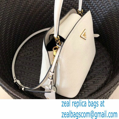 Prada Medium Saffiano Leather Matinee Bag 1BA282 White 2020