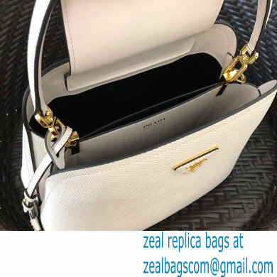 Prada Medium Saffiano Leather Matinee Bag 1BA282 White 2020 - Click Image to Close