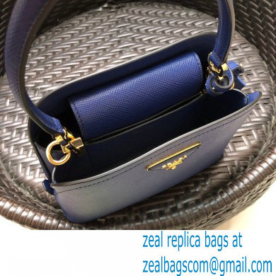 Prada Micro Saffiano Leather Matinee Bag 1BA286 Blue 2020