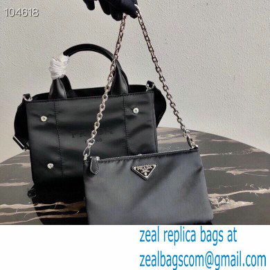 Prada Nylon Tote Bag with Detachable Pouch 1BG364 2020