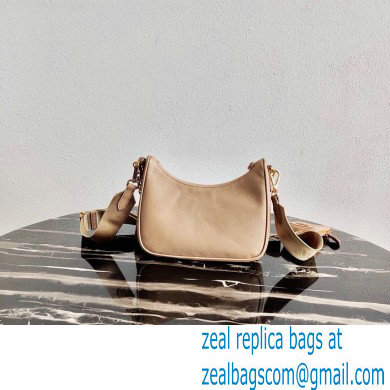 Prada Re-Edition 2005 Saffiano Leather Shoulder Hobo Bag 1BH204 Beige/Gold 2020