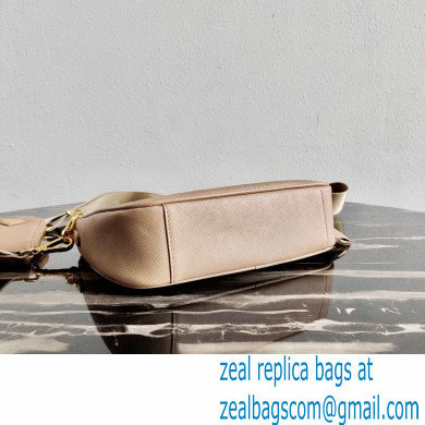 Prada Re-Edition 2005 Saffiano Leather Shoulder Hobo Bag 1BH204 Beige/Gold 2020