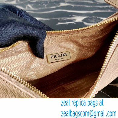 Prada Re-Edition 2005 Saffiano Leather Shoulder Hobo Bag 1BH204 Beige/Gold 2020