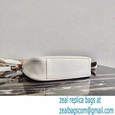 Prada Re-Edition 2005 Saffiano Leather Shoulder Hobo Bag 1BH204 White/Gold 2020