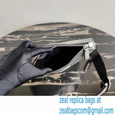 Prada Saffiano Leather Cross-Body Bag 2VH113 Metallic Silver with Strap 2020