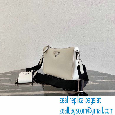 Prada Saffiano Leather Cross-Body Bag 2VH113 White with Strap 2020 - Click Image to Close