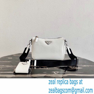 Prada Saffiano Leather Cross-Body Bag 2VH113 White with Strap 2020 - Click Image to Close