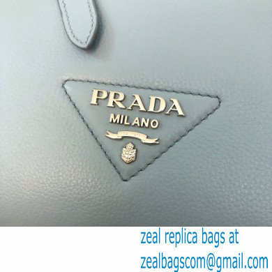 Prada Soft Leather Tote Bag with Drawstring Closure 1BG339 Baby Blue 2020 - Click Image to Close