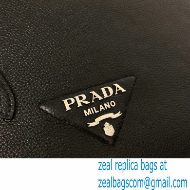 Prada Soft Leather Tote Bag with Drawstring Closure 1BG339 Black 2020 - Click Image to Close