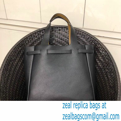 Prada Soft Leather Tote Bag with Drawstring Closure 1BG339 Black 2020 - Click Image to Close