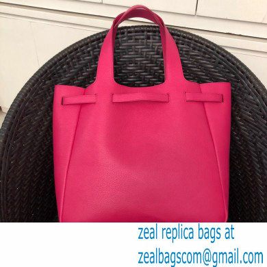 Prada Soft Leather Tote Bag with Drawstring Closure 1BG339 Fuchsia 2020