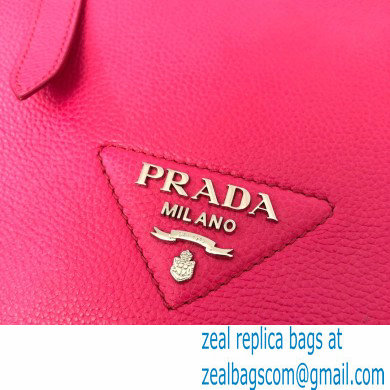 Prada Soft Leather Tote Bag with Drawstring Closure 1BG339 Fuchsia 2020