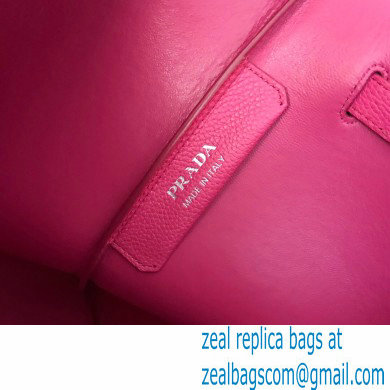Prada Soft Leather Tote Bag with Drawstring Closure 1BG339 Fuchsia 2020