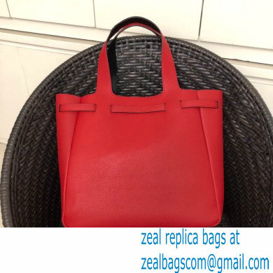 Prada Soft Leather Tote Bag with Drawstring Closure 1BG339 Red 2020