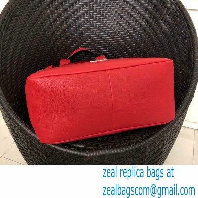 Prada Soft Leather Tote Bag with Drawstring Closure 1BG339 Red 2020