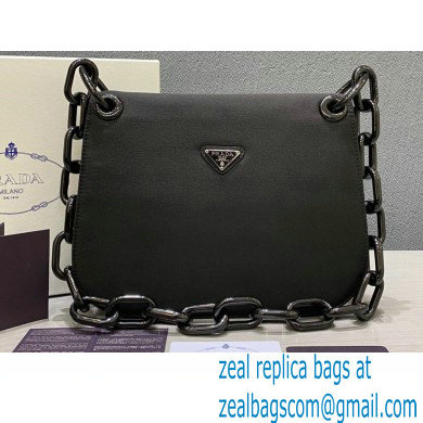 Prada Vintage Chain Shoulder Bag 6671 Fabric Black 2020