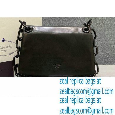 Prada Vintage Chain Shoulder Bag 6671 Leather Black 2020