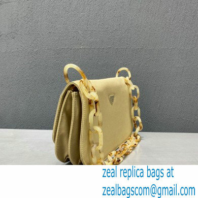 Prada Vintage Chain Shoulder Bag 6690 Fabric Beige 2020