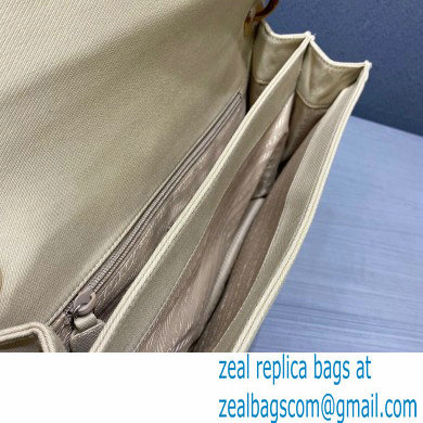 Prada Vintage Chain Shoulder Bag 6690 Fabric Beige 2020