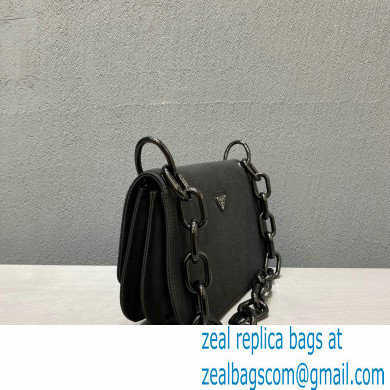 Prada Vintage Chain Shoulder Bag 6690 Fabric Black 2020