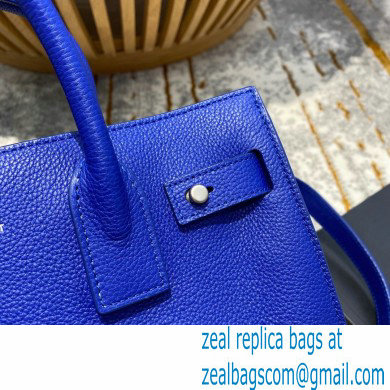 Saint Laurent Classic Baby Sac De Jour Bag in Grained Leather 477477 Blue - Click Image to Close