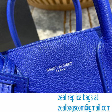 Saint Laurent Classic Baby Sac De Jour Bag in Grained Leather 477477 Blue