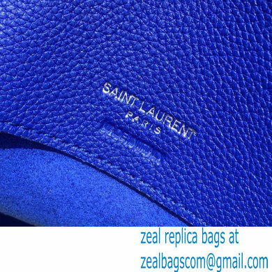 Saint Laurent Classic Baby Sac De Jour Bag in Grained Leather 477477 Blue