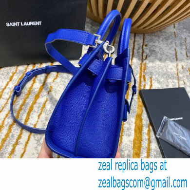 Saint Laurent Classic Nano Sac De Jour Bag in Grained Leather 466283 Blue