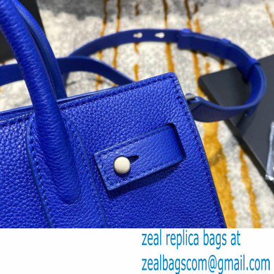 Saint Laurent Classic Nano Sac De Jour Bag in Grained Leather 466283 Blue - Click Image to Close