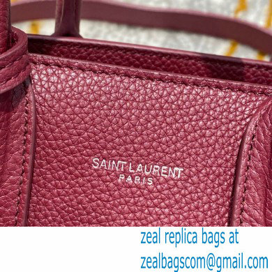 Saint Laurent Classic Nano Sac De Jour Bag in Grained Leather 466283 Burgundy - Click Image to Close