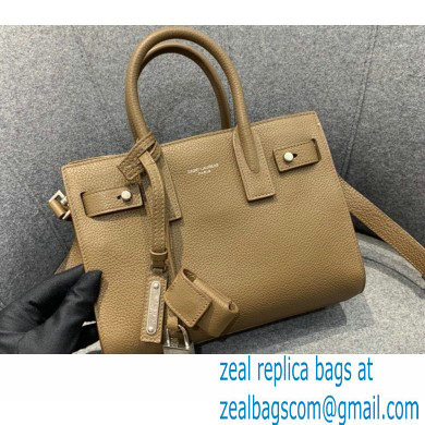 Saint Laurent Classic Nano Sac De Jour Bag in Grained Leather 466283 Light Brown