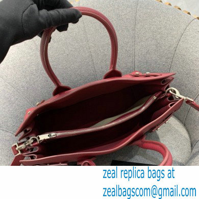 Saint Laurent Classic Small Sac De Jour Bag in Grained Leather 494960 Burgundy - Click Image to Close