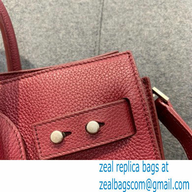 Saint Laurent Classic Small Sac De Jour Bag in Grained Leather 494960 Burgundy - Click Image to Close