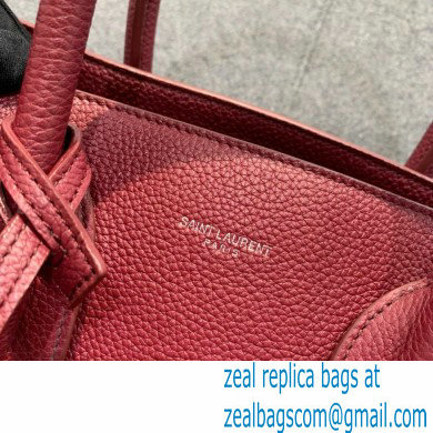 Saint Laurent Classic Small Sac De Jour Bag in Grained Leather 494960 Burgundy - Click Image to Close
