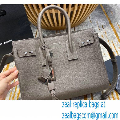 Saint Laurent Classic Small Sac De Jour Bag in Grained Leather 494960 Gray - Click Image to Close