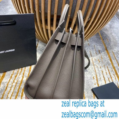 Saint Laurent Classic Small Sac De Jour Bag in Grained Leather 494960 Gray