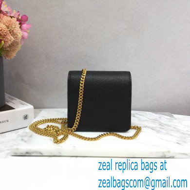 Valentino Compact VSLING Calfskin Wallet Black with Chain Strap 2020