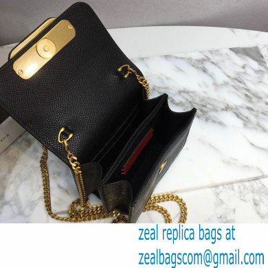 Valentino Compact VSLING Calfskin Wallet Black with Chain Strap 2020