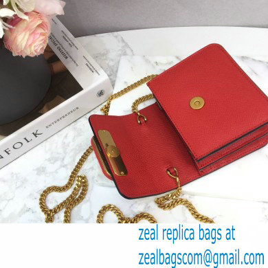 Valentino Compact VSLING Calfskin Wallet Red with Chain Strap 2020