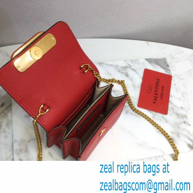 Valentino Compact VSLING Calfskin Wallet Red with Chain Strap 2020
