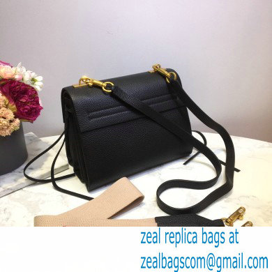 Valentino Grained Calfskin Small VRing Shoulder Bag Black with Two Shoulder Strap 2020 - Click Image to Close