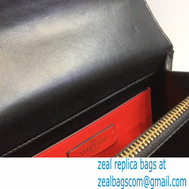 Valentino Large VSLING Shoulder Bag Croco Pattern Black 2020