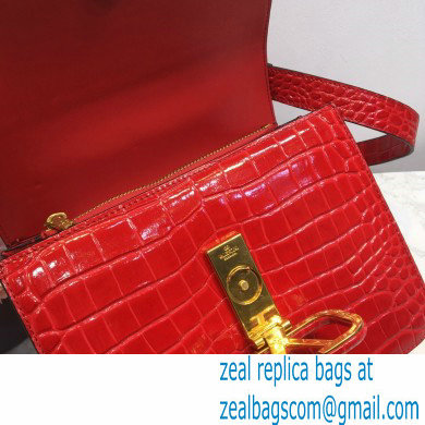 Valentino Large VSLING Shoulder Bag Croco Pattern Red 2020