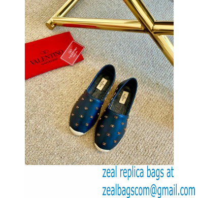 Valentino Metal VLogo Leather Espadrilles Black 2020