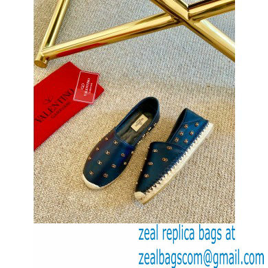 Valentino Metal VLogo Leather Espadrilles Black 2020