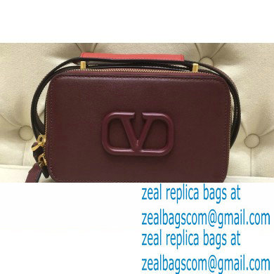 Valentino VSLING Calfskin Camera Bag Burgundy 2020